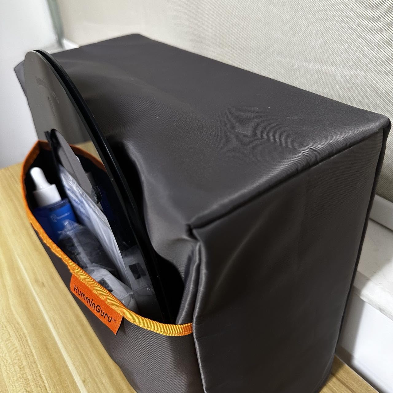 HumminGuru Premium Cubierta Antipolvo con Bolsillo Frontal para Limpiador ultrasónico de Discos de Vinilo - Almacena adaptadores de Discos de 7"/10", Kit de Repuesto.