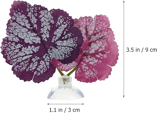 Miniatura 3 de POPETPOP Betta Leaf - 2 piezas de cama de hojas de pez beta, acuario, hamaca de hojas de plantas moradas, ventosa, pecera, tumbona de hojas de pez