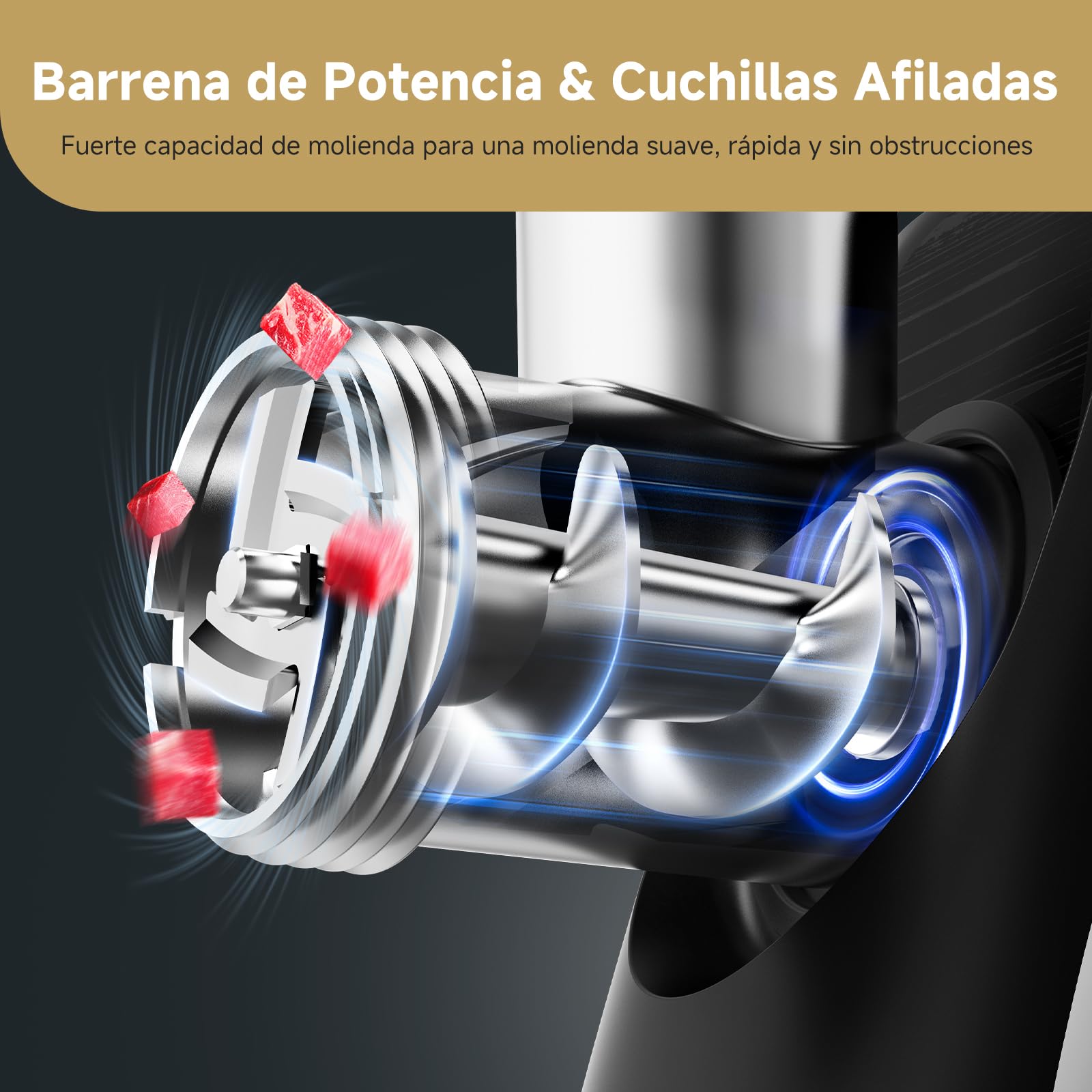 AAOBOSI Picadora de Carne, 4-En-1 Picadora de Carne Eléctrica [2800W Max] con 3 Cuchillas para Cortar, 2 Cuchillas para Desmenuzar, 3 Platos, Rellenador de Salchichas, Kit Kubbe, Acero Inoxidable