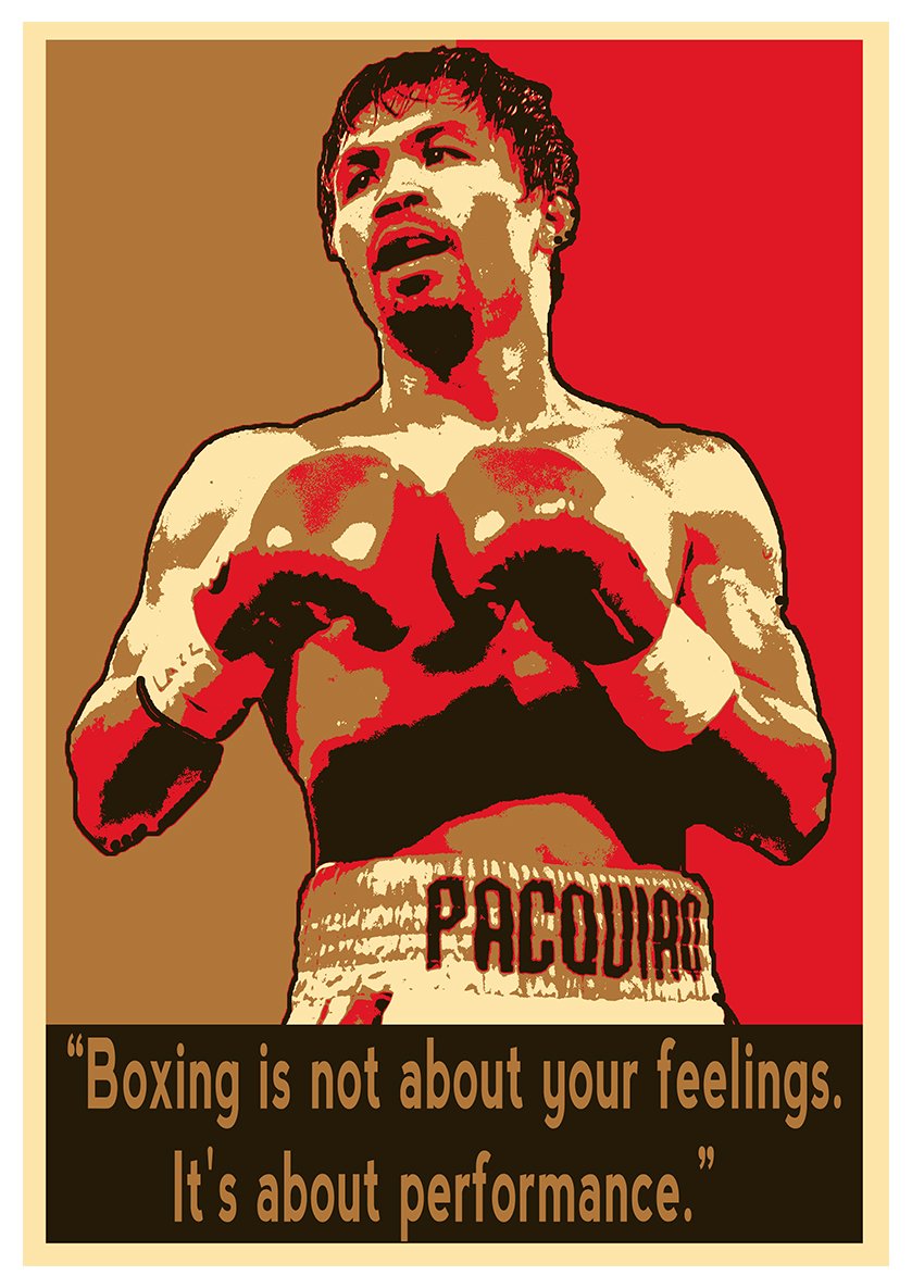 General ART Poster Boxers Propaganda Quotes Manny Pacquiao - Formato A3 (42x30 cm)