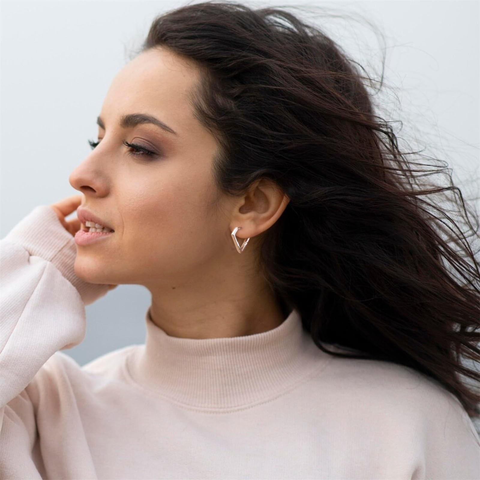 ALEXCRAFT Orecchini Donna Cerchio Ago Argento 925 Geometrici 14K Oro Placcato