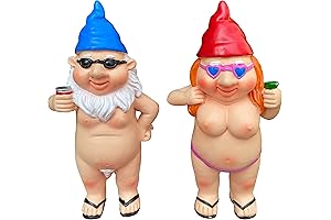 2Pcs Naked Gnome Statue Peeing Gnome