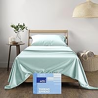 Vista 20 de THREAD SPREAD 100% Sábanas de algodón tamaño Queen - Juego de 4 piezas, 400 hilos, solo sábanas Queen de algodón, suaves, transpirables