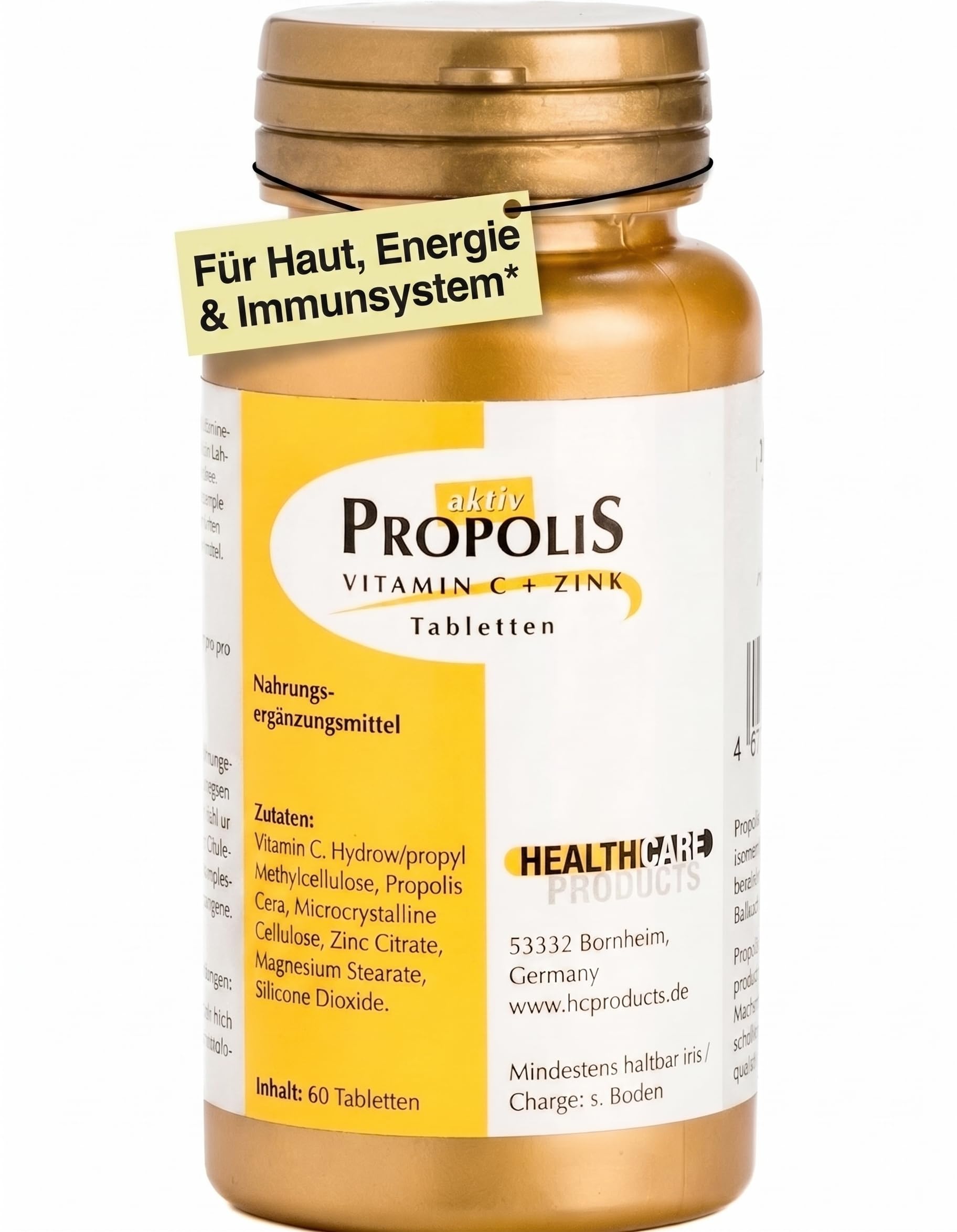 Propolis Tabletten hochdosiert + Vitamin-C & Zink – 60 Stück (2-Monatsvorrat)