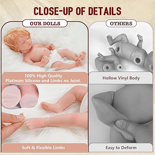 Miniatura 3 de BABESIDE Muñecas de bebé Reborn realistas Aurora de 12 pulgadas (peso 3.3 libras) de silicona de platino completo realistas, muñecas de bebé recién