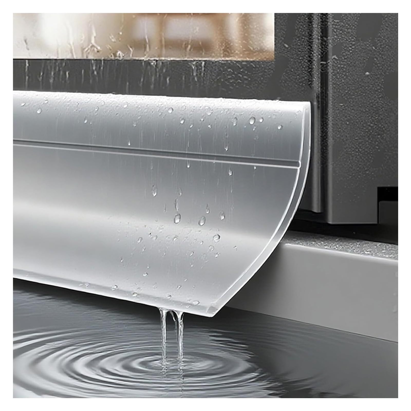 Generico Guarnizione autoadesiva in Gomma Impermeabile per Bordi e Auto - Blocca Le infiltrazioni d'Acqua - Striscia Trasparente per finestre, 3,5 cm x 3,0 m - Resistente e Facile da installare