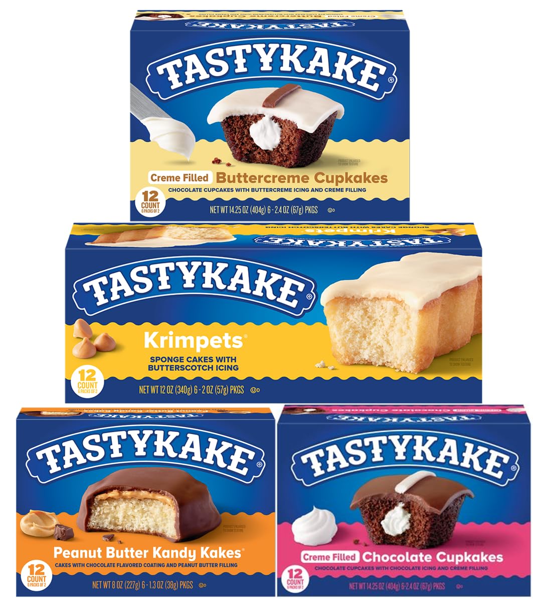 Tastykake Variety Pack, Butterscotch Krimpets, Cupcakes, Kandy Kakes, 4 Pack