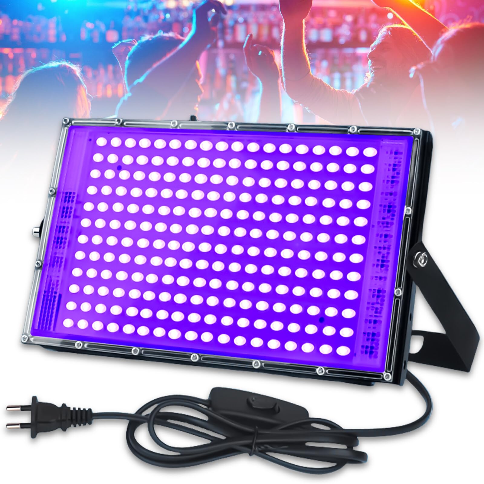 Leikurvo Luce UV nera 150 W Blacklight: 150 W LED UV faretto IP66 impermeabile luce nera UV con interruttore, adatto per feste di illuminazione palcoscenico e mostre d'arte