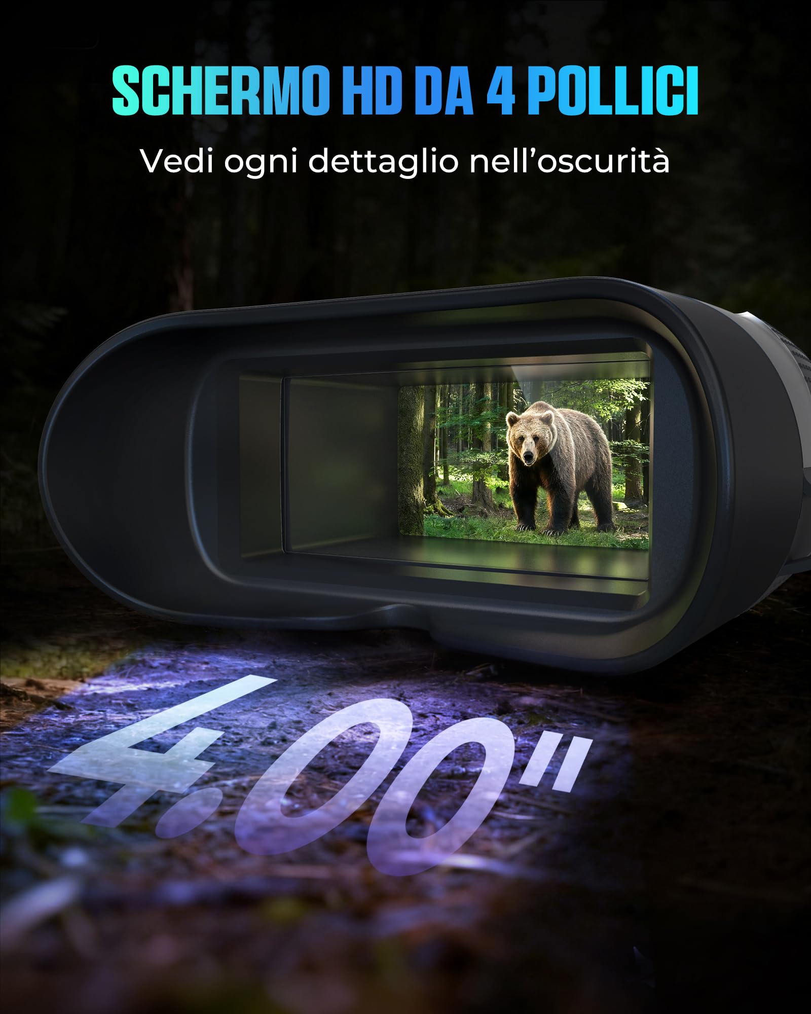 Binocolo per Visione Notturna CIGMAN Vero 4K, Occhiali a Infrarossi con Imaging a Colori in Scarsa Luce, Lenti a 7 Rivestimenti, Autonomia 18 Ore per Wildlife, Sicurezza, Avventura Outdoor