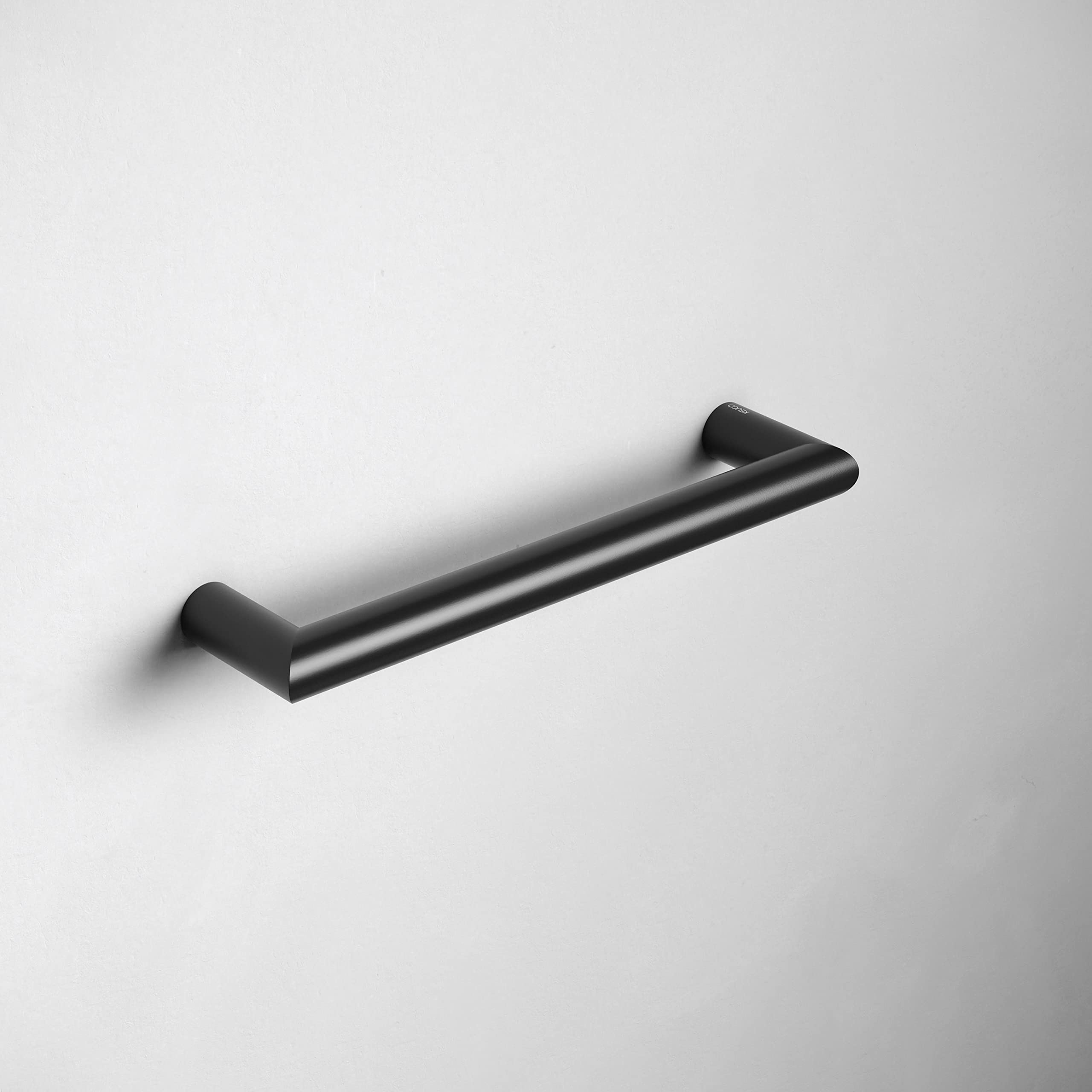 Keuco Reva Asidero 32,8 cm, negro mate, capacidad de carga hasta 115 kg | Fabricado en Alemania, para una fácil entrada y un agarre estable en bañera y ducha
