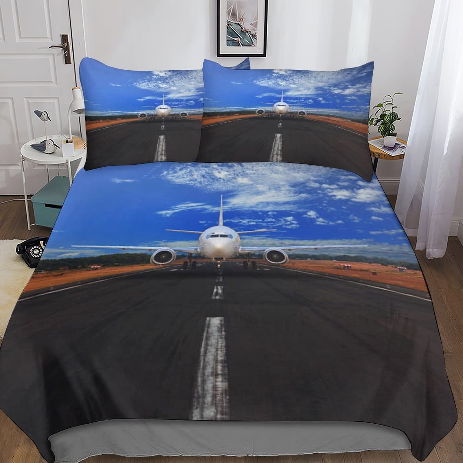 Linge de lit aéronefs 3D housse de couette 220x240 en microfibre souple