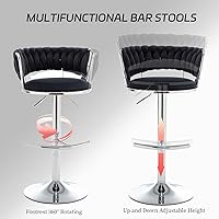 Vista 18 de Gold Velvet Bar Stools Set of 4, Counter Height Barstools with Low Back, Swivel Bar Stool for Kitchen Island, Pub (Grey)