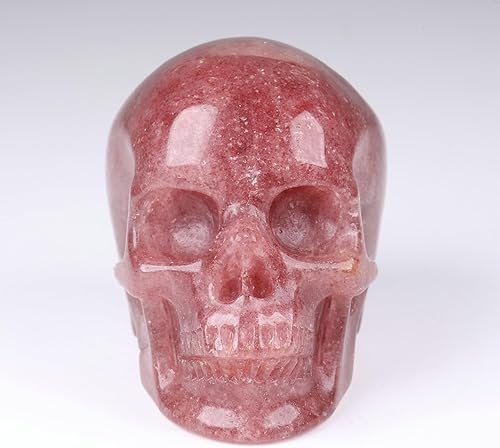 Miniatura 3 de Estatua de calavera de cristal de jaspe de Kambaba de 2.0 pulgadas, escultura de arte fino de piedras preciosas talladas a mano, cráneo de piedra