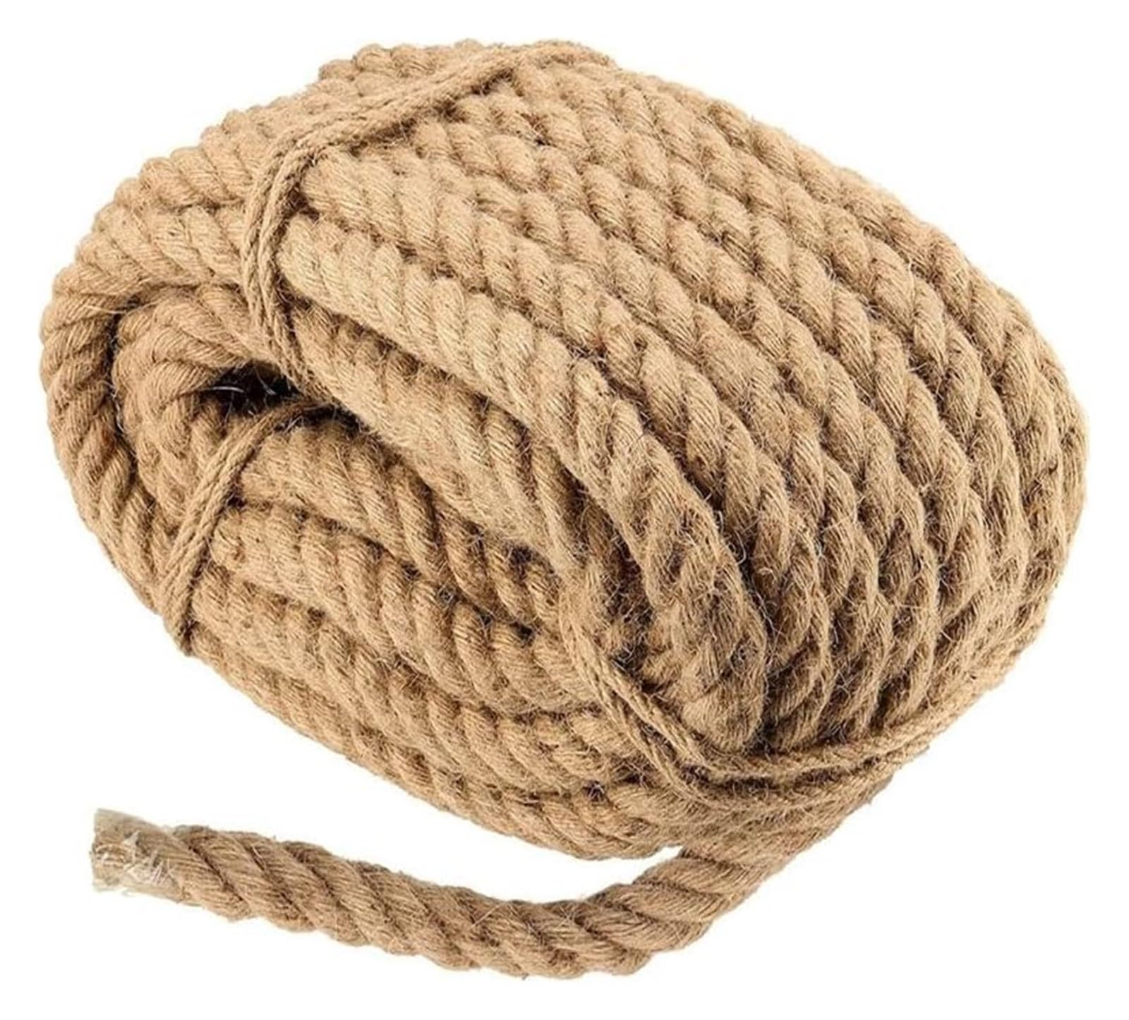 Cuerda de yute natural de 1/2 pulgada de grosor disponible en longitudes de 5 a 50 metros