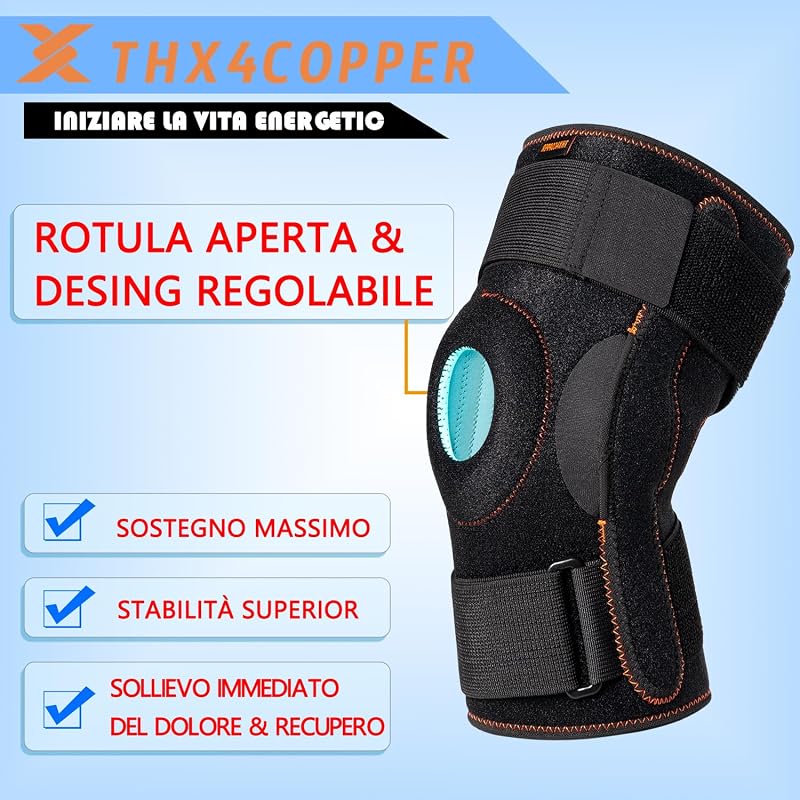 Thx4COPPER Állítható Térdtámasz Oldalsín Stabilizátor L Méret Sporthoz Túrázáshoz