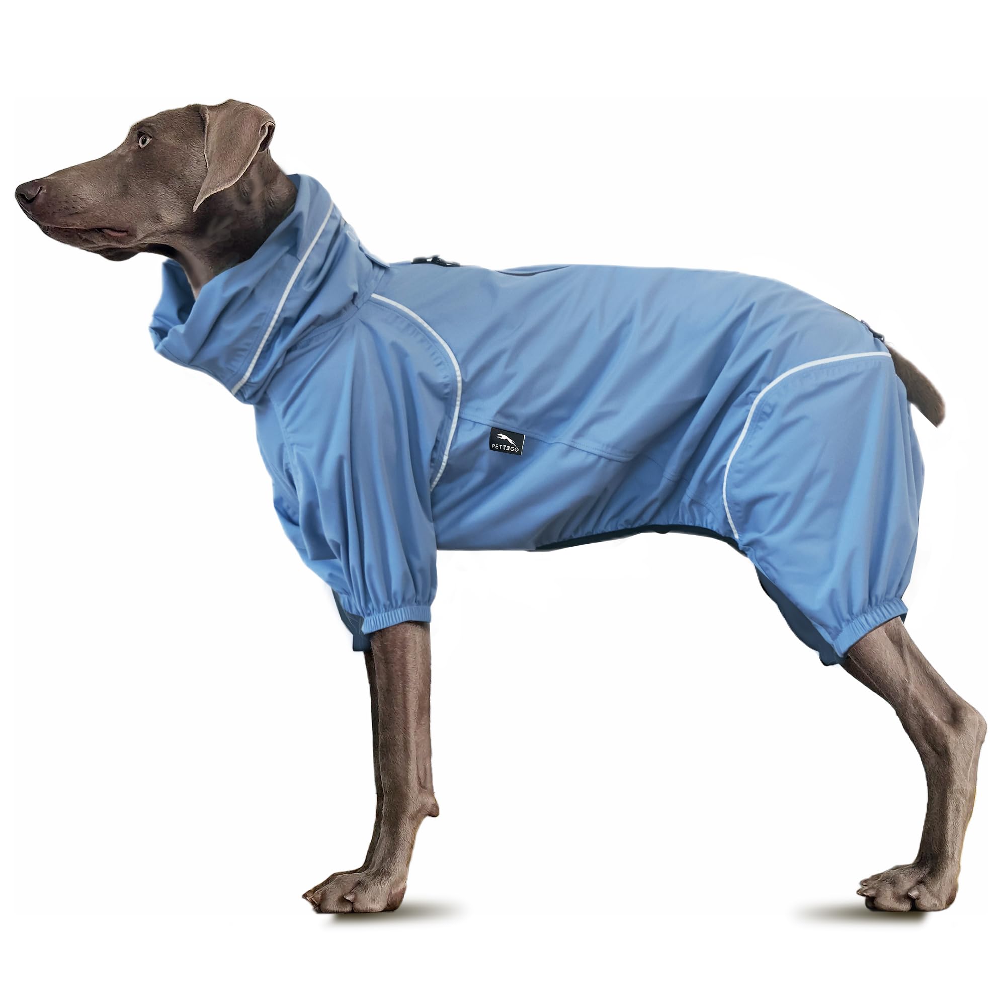 Manteau De Pluie Respirant pour Chien, Manteau avec Jambes, à Capuche, Passepoil Réfléchissant, Compactable (Silence de la Brume, S)
