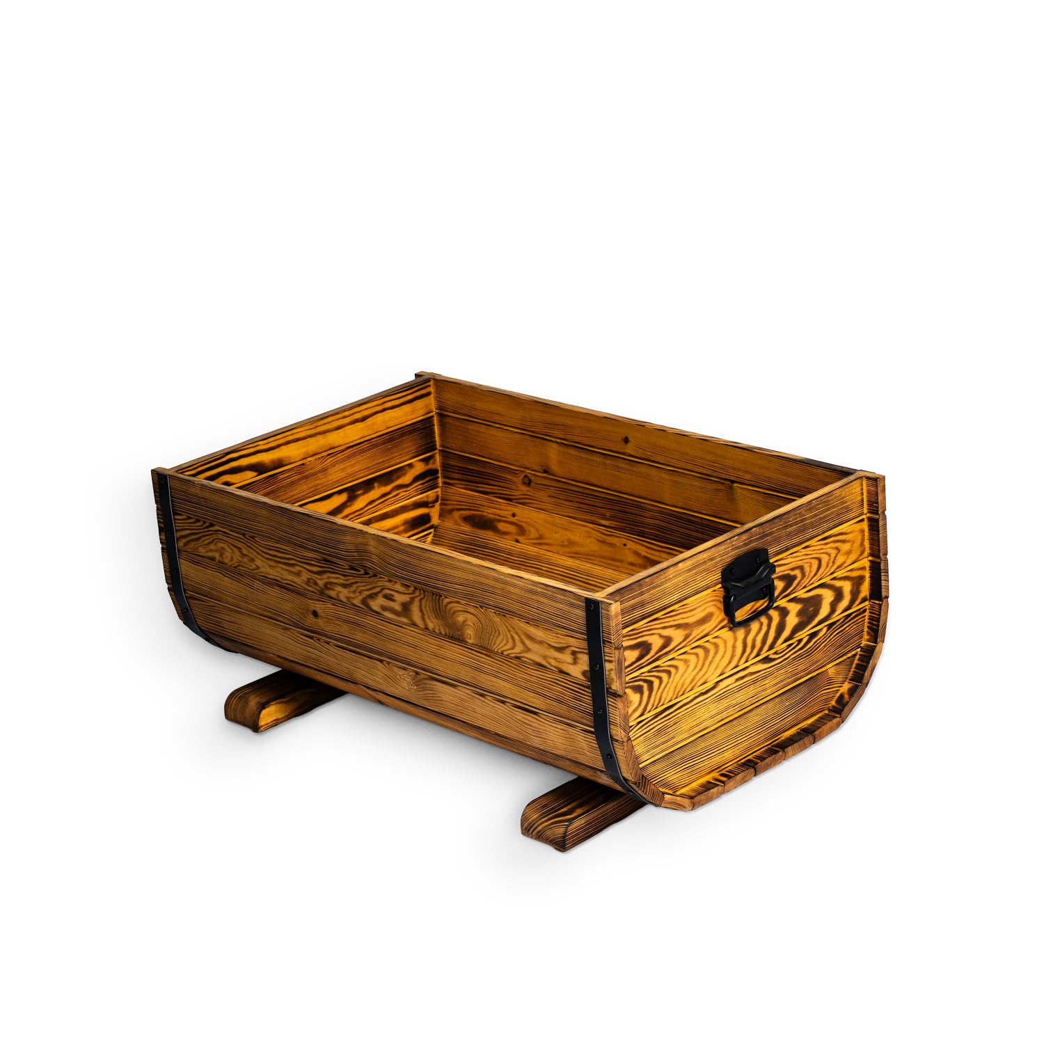 Drewniana Donica 80x50x40 cm kolor opalany dąb