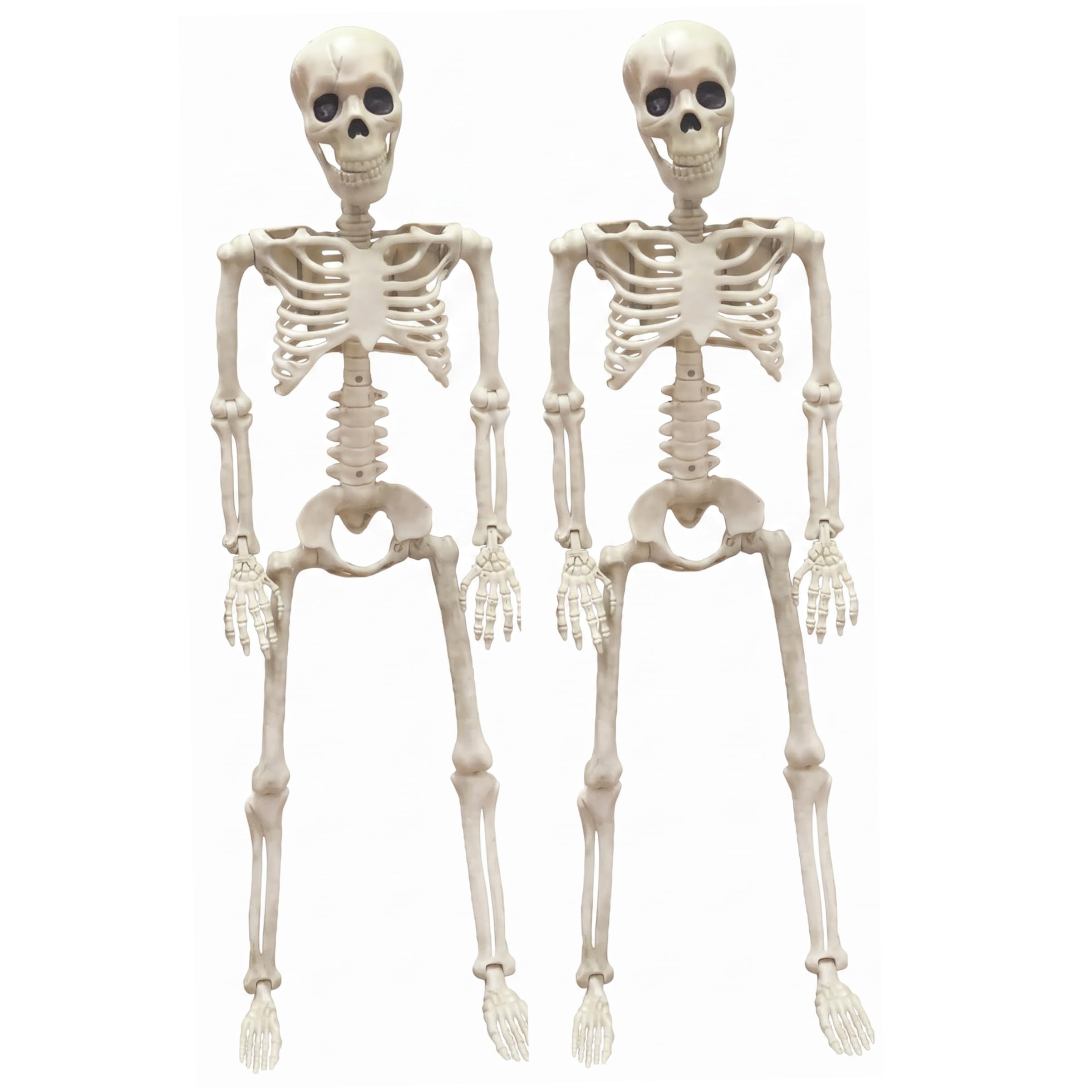Confezione da 2 scheletri di Halloween Scheletro di plastica snodabile snodabile Decorazioni di Halloween 35, 43 Pollici..