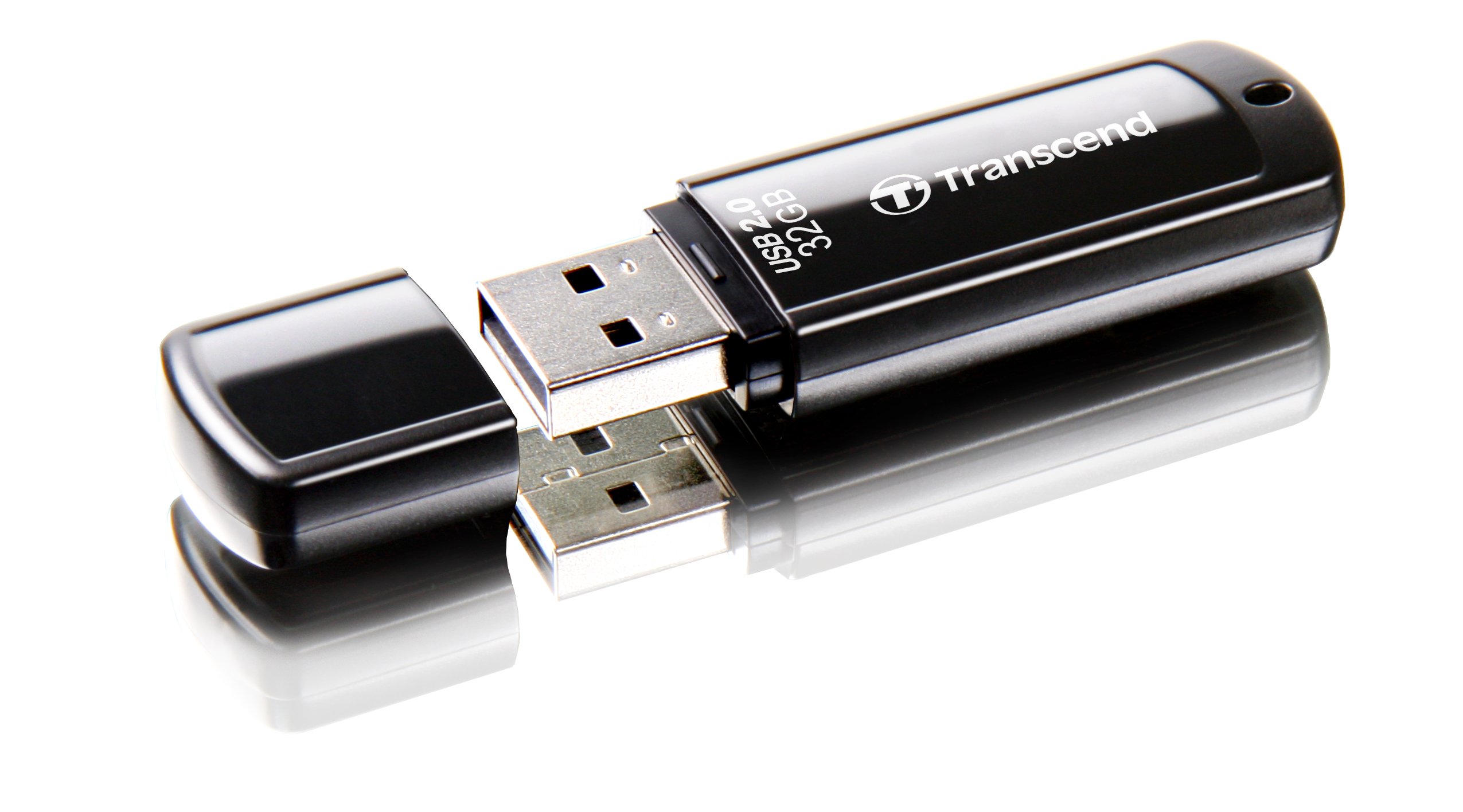 Transcend JetFlash 350 32GB USB 2.0 Flash Drive for Photo Frames, Black