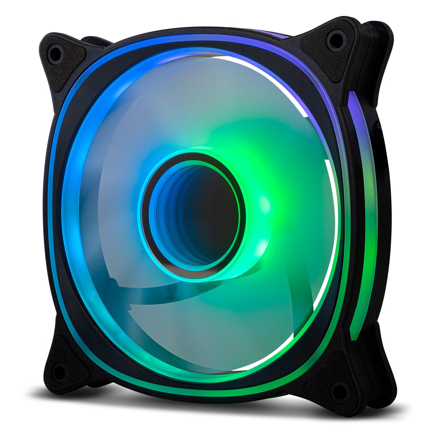 NOX XTREME PRODUCTS Hummer V-FAN PC Fan 120 mm ARGB Infinity Mirror Effect, 9 Translucent Blades, Hydraulic Bearings, Rubber Corners, Black