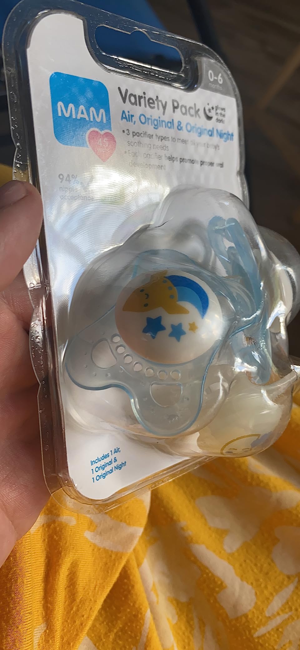 1/mo Finance MAM Variety Pack Baby Pacifier, Includes 3 Types of