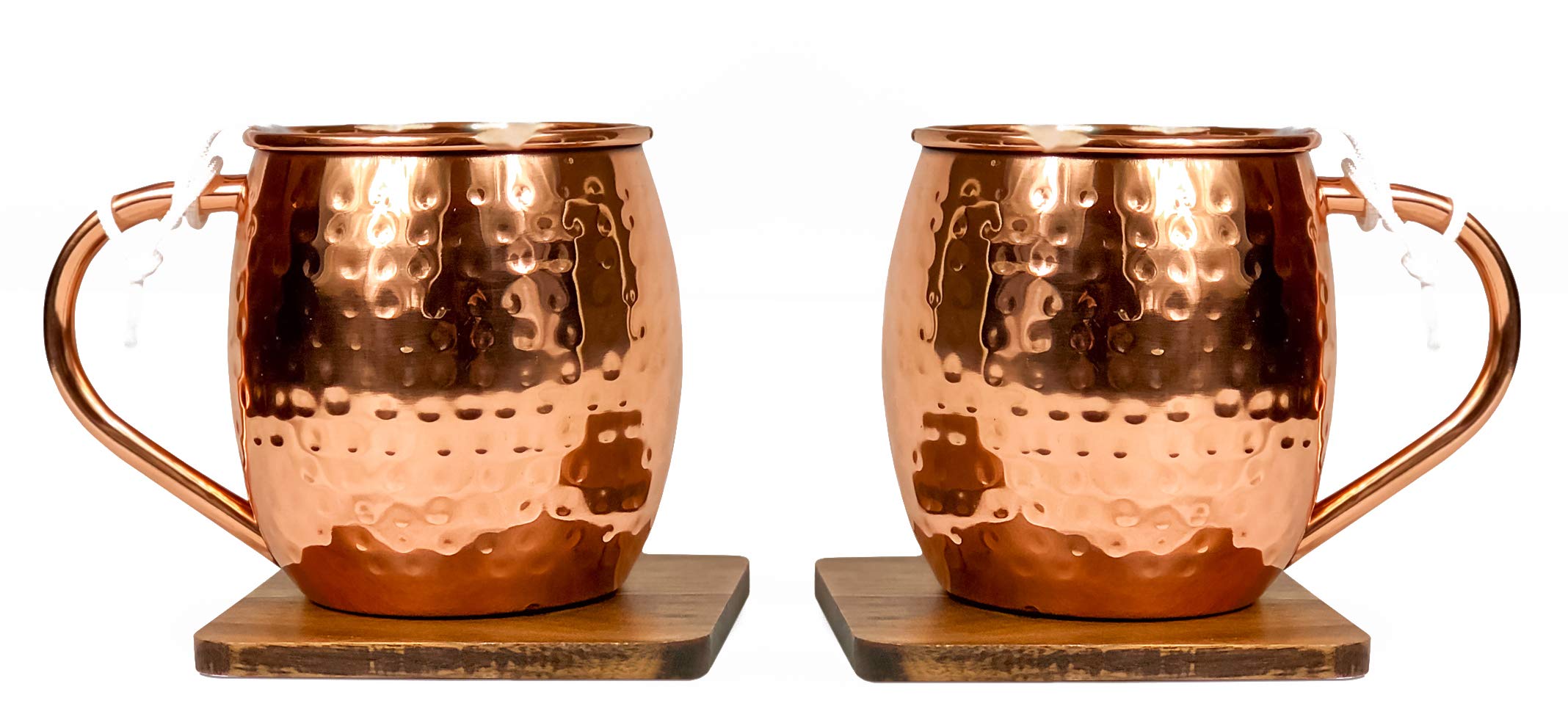 Sally Pacific Copper Moscow Mule Mug Box Set with Walnut Coasters