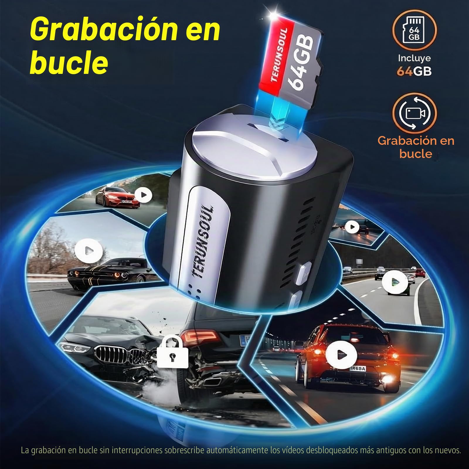 4K+1080P Camara para Coche Grabacion con Tarjeta de 64 GB, LCD Dash CAM Coche de 3,16" con GPS WiFi, Dashcam con Gran Angular de 150°, Grabación en Bucle y Sensor G, Cámara Trasera Resistente al Agua