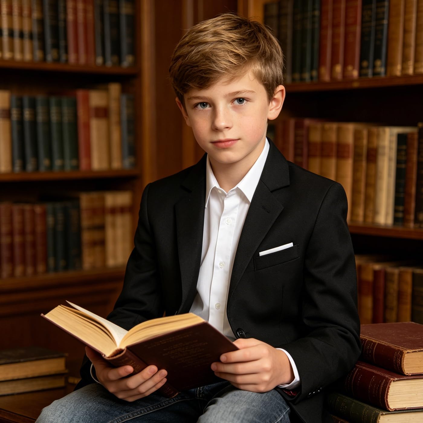 Boys Blazer Toddler Slim Fit Formal Suit Jacket Kids School Coat