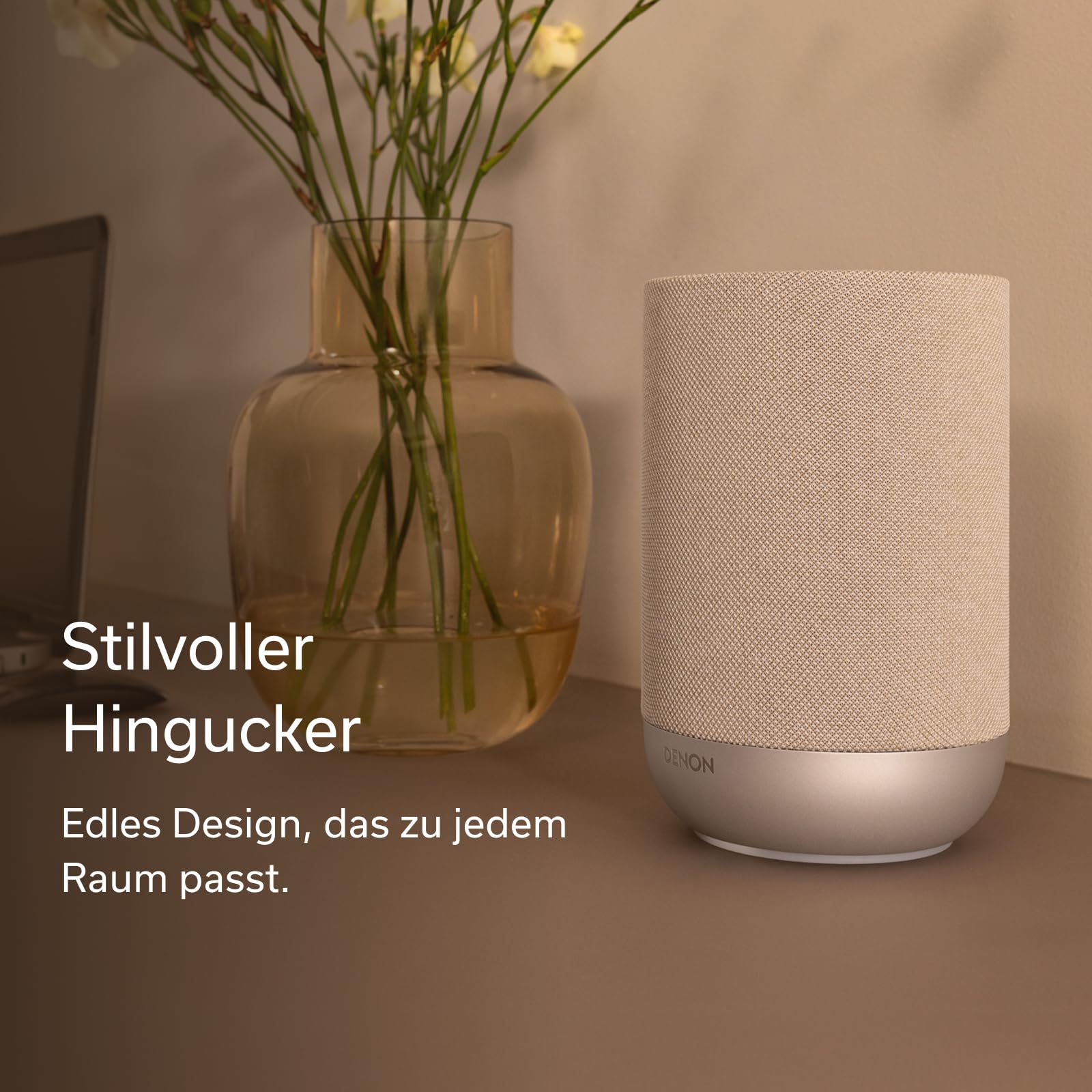 Denon Home 200 Bluetooth Lautsprecher mit HEOS, Dolby Atmos Music, Musikbox Kabellos, Hi-Res Audio, 8 Treiber Array, Stereopaar-Funktion, WLAN, AirPlay 2, Premium Sound & Multiroom - Schwarz