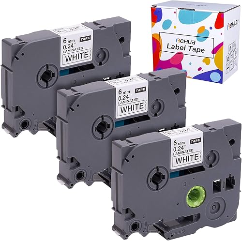 Vista 106 de Hehua Tze - Cinta negra laminada de 0.945 in y 0.94 pulgadas compatible con Brother P-Touch TZe-354 TZe354 TZ-354 TZ354 etiqueta para Ptouch PT D600