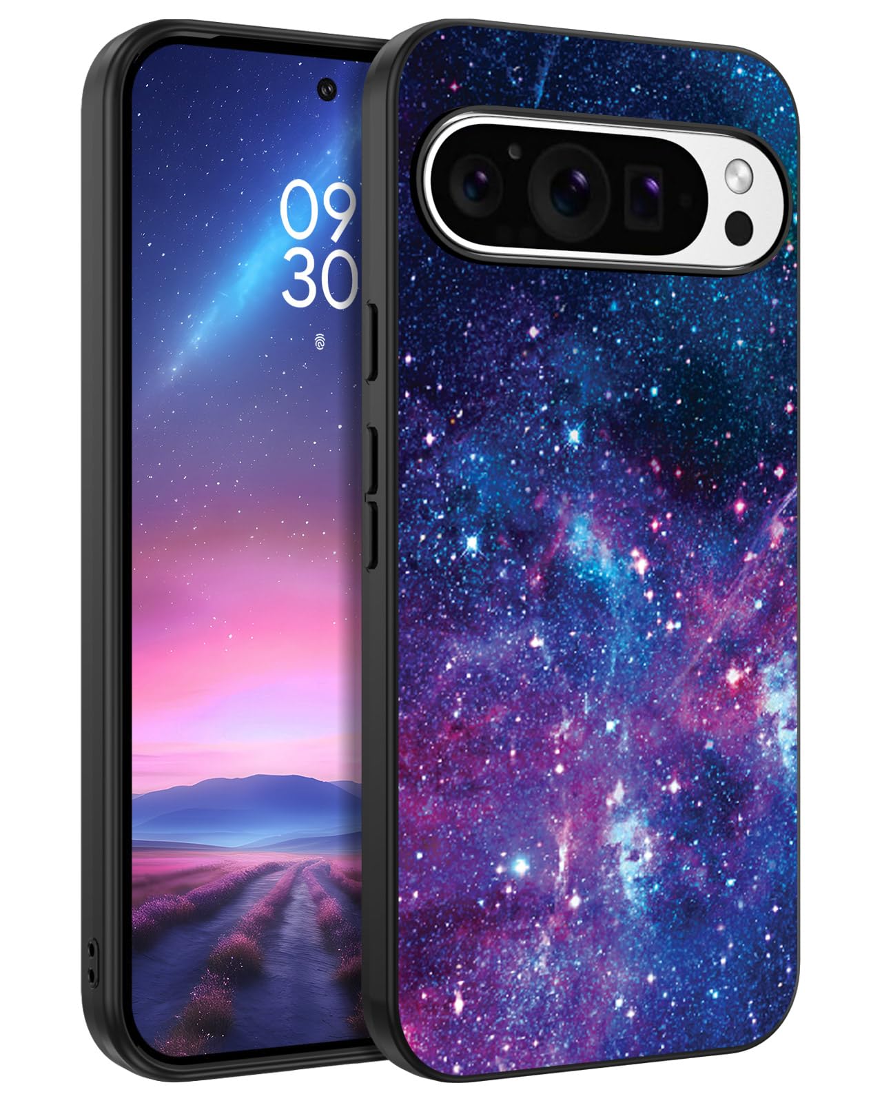 GaoBao Slim Pixel 9 Pro XL Case, Glow in The Dark Nebula Space Luminous Lightweight Soft Protective Cover