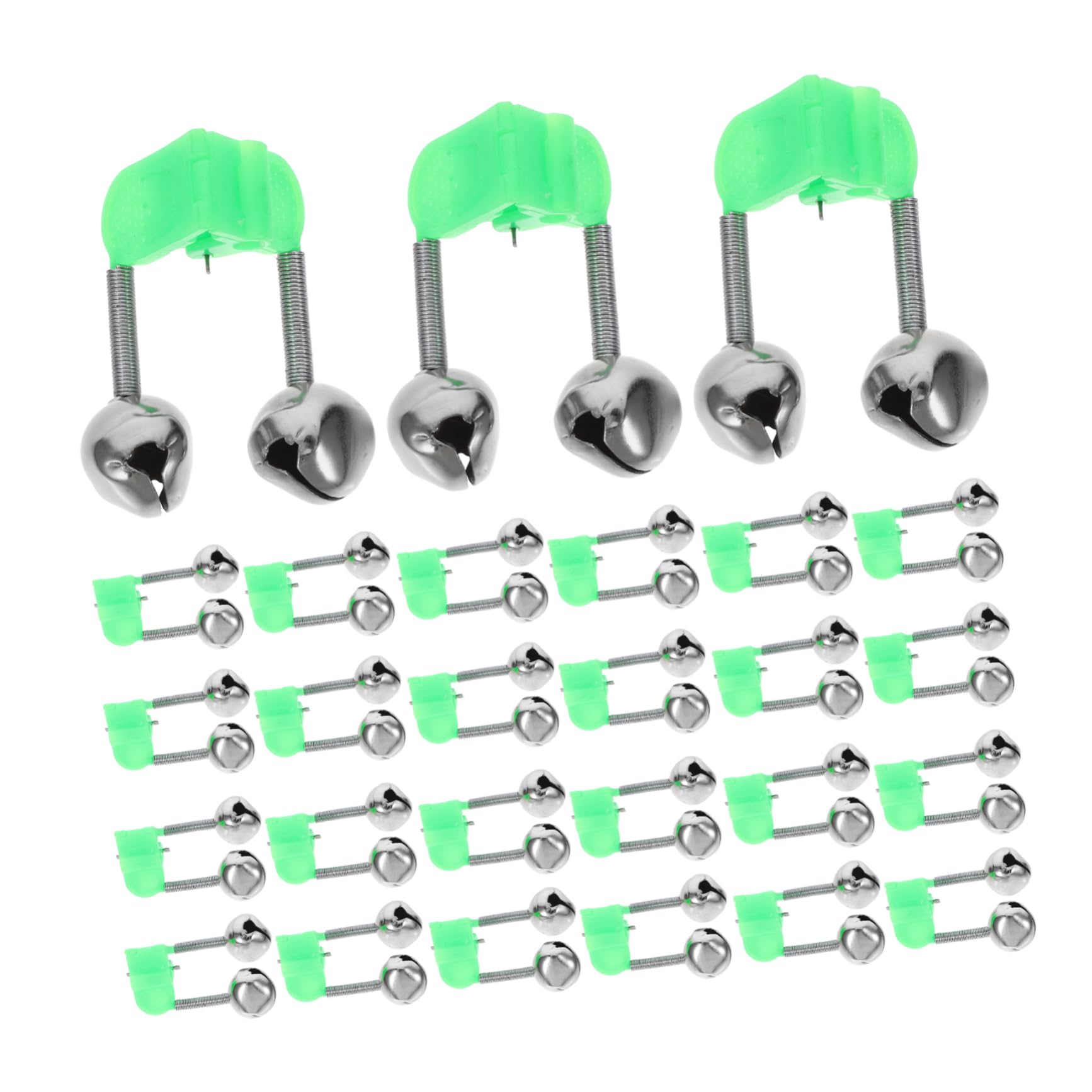Gogogmee 46Pcs Fishing Bell Clips Design for Outdoor Fishing Rod High Sensitivity Alarming Bells Lightweight Fishing Gear for Night Fishing Alerts and