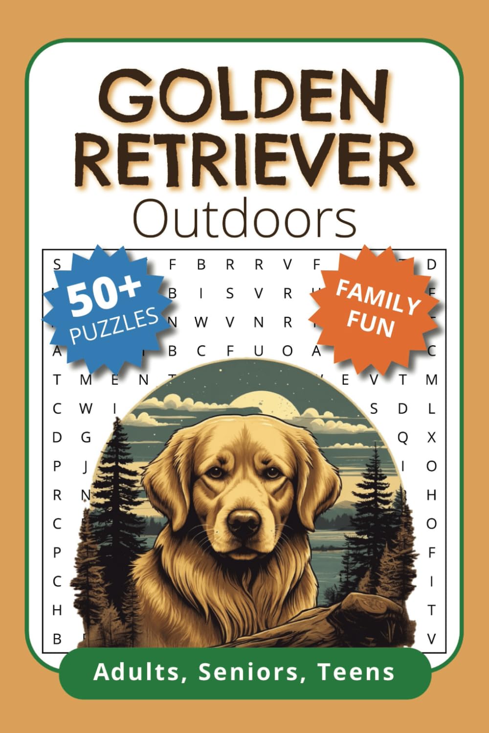 Word Search Golden Retriever Outdoor: Adult Word Find Puzzles with Golden Retrievers in the Outdoors