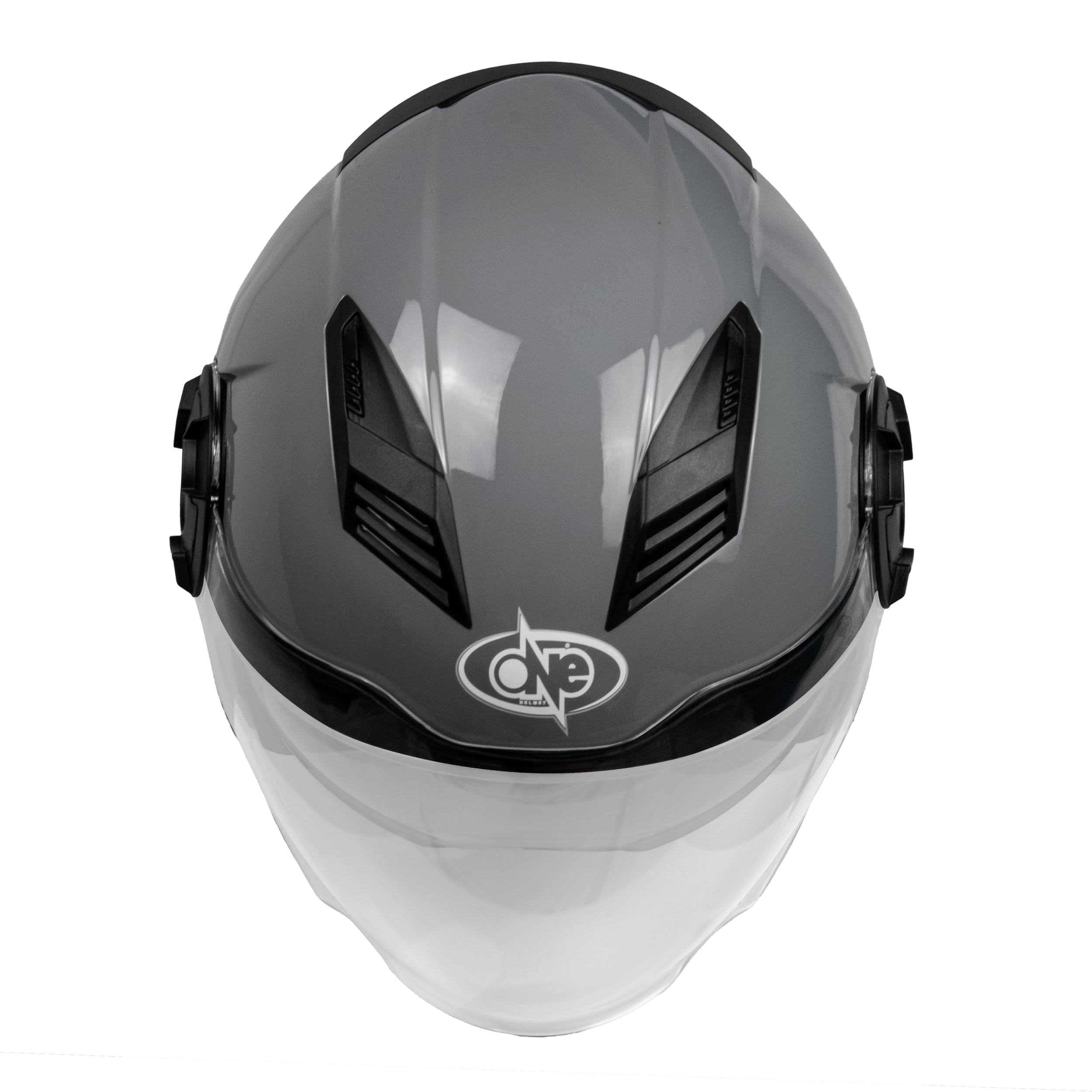 One by Camamoto | Casco Alfa 2.0 Jet/Demi-Jet per Moto e Scooter, Nardo Grey Lucido, Doppia Visiera, Omologato ECE R22-06, Taglia M (57-58 cm)