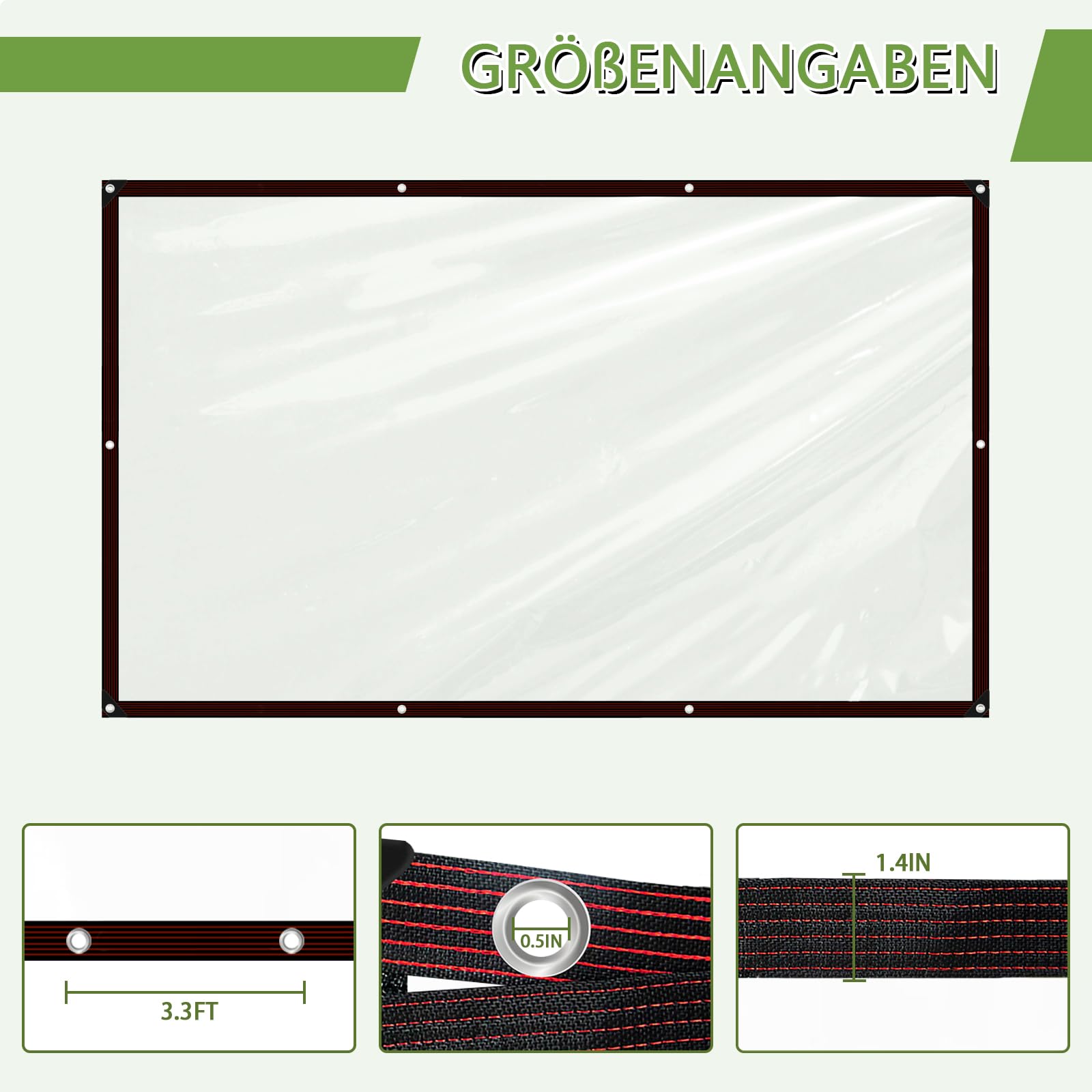 Telone Trasparente Con Occhielli 2x2m - Impermeabile Per Esterni, Piante E Mobili - Foto 3