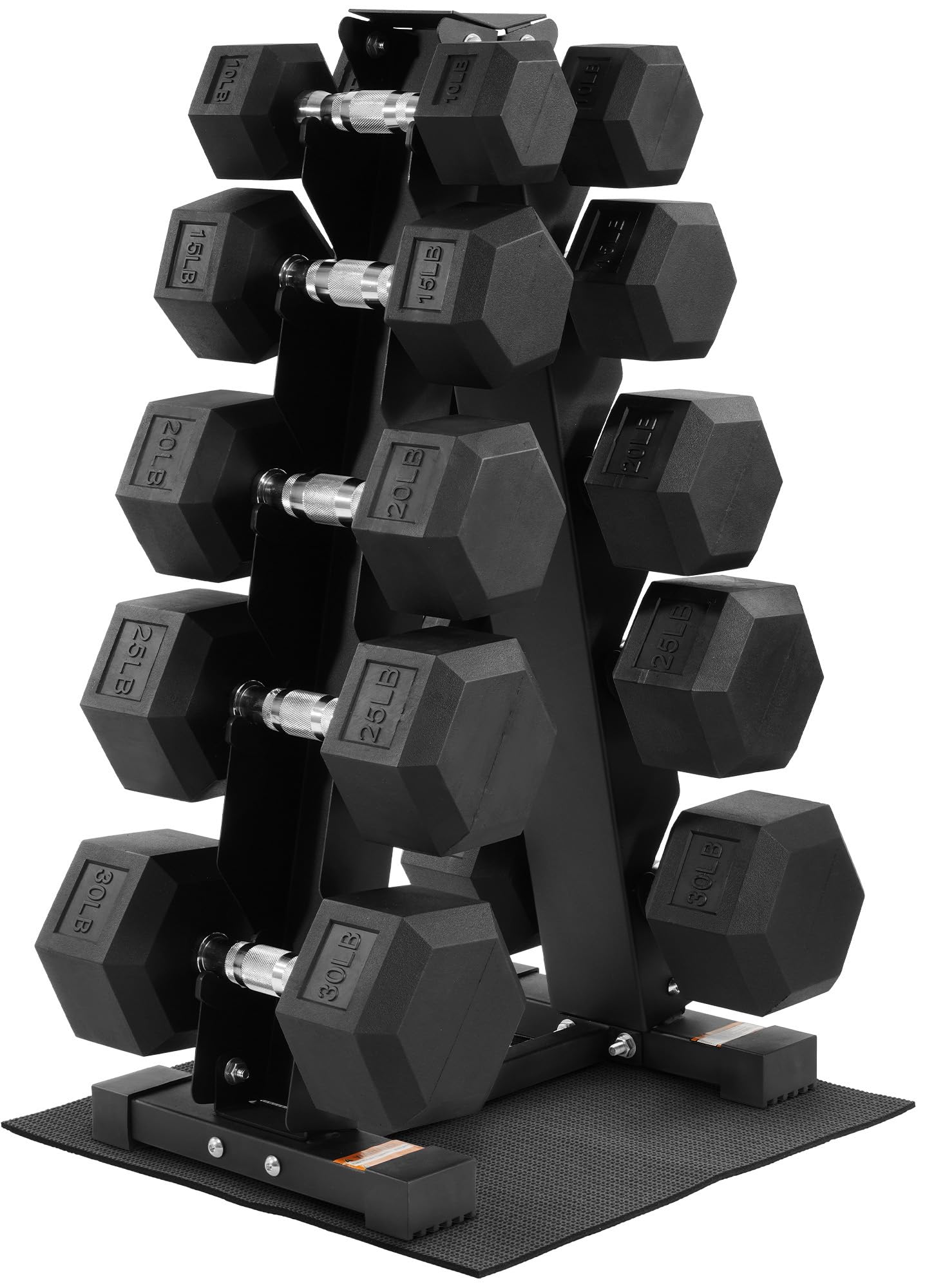 Fitvids Rubber Coated Hex Dumbbell Weight Set and Storage Rack 100LB Set 150LB Set 200LB Set or 550LB