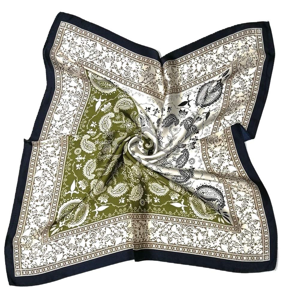 Shanlin Paisley Pattern Silk Feel Satin Square Scarf Bandanas (23.5"X23.5")
