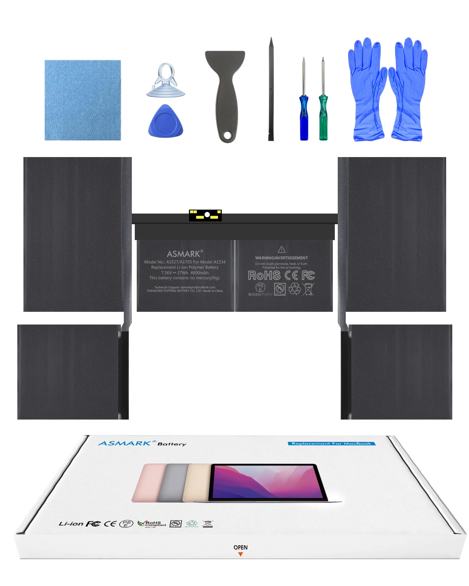 Amazon.co.jp: ASMARK Macbook A1534 バッテリー 交換 適用 12インチ