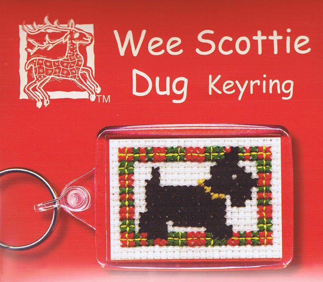 Wee Scottie Dug Dog Keyring Cross Stitch Kit By Textile Heritage