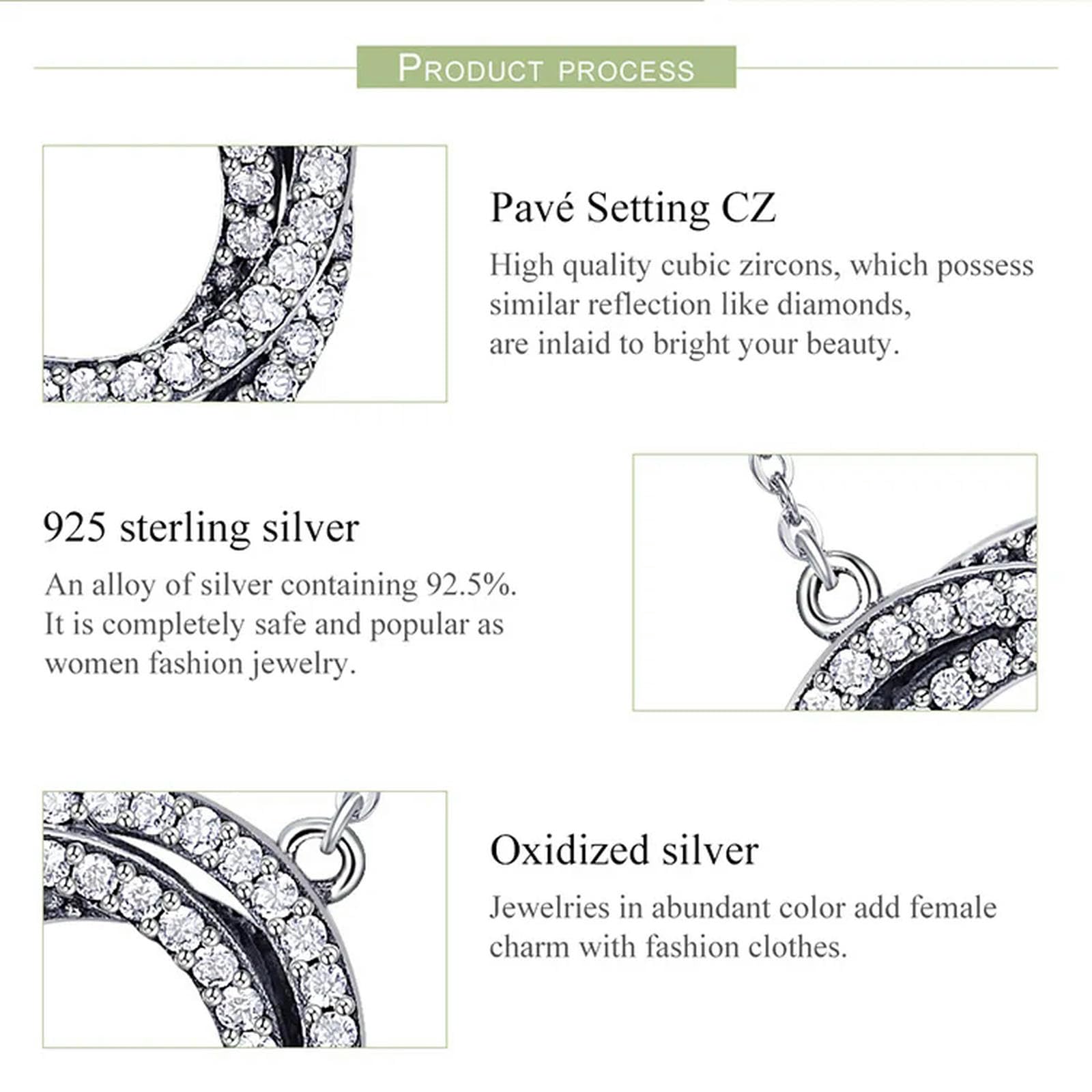 YXWYXWA 925 Minimalismo in Argento Sterling Geometrico Circolo impilato Collane a Sospensione per Donne Clear CZ Fine Jewelry SCN259
