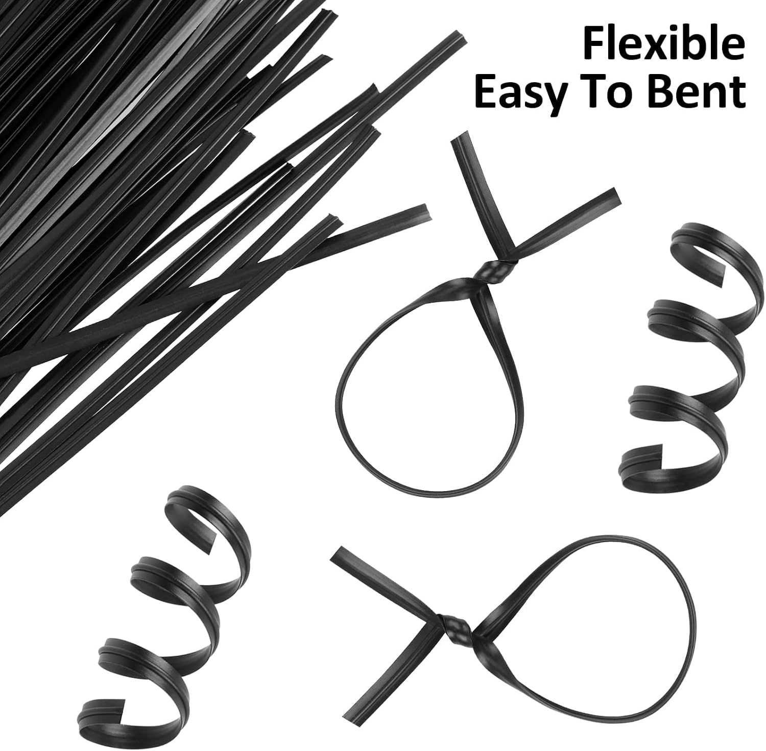 300 Pcs Plastic 5" Twist Ties for Bags, Bread, Household & Office Use image 4