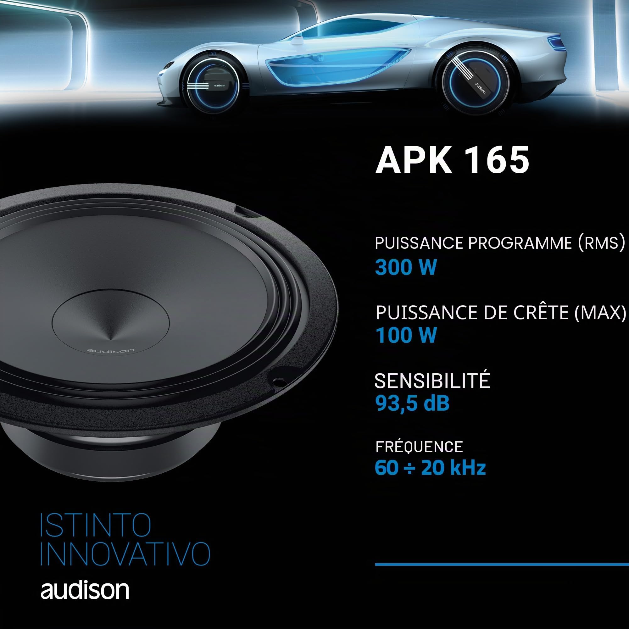 AUDISON PRIMA APK 165 Compost haut de gamme 16,5 cm/6,5" 600 W