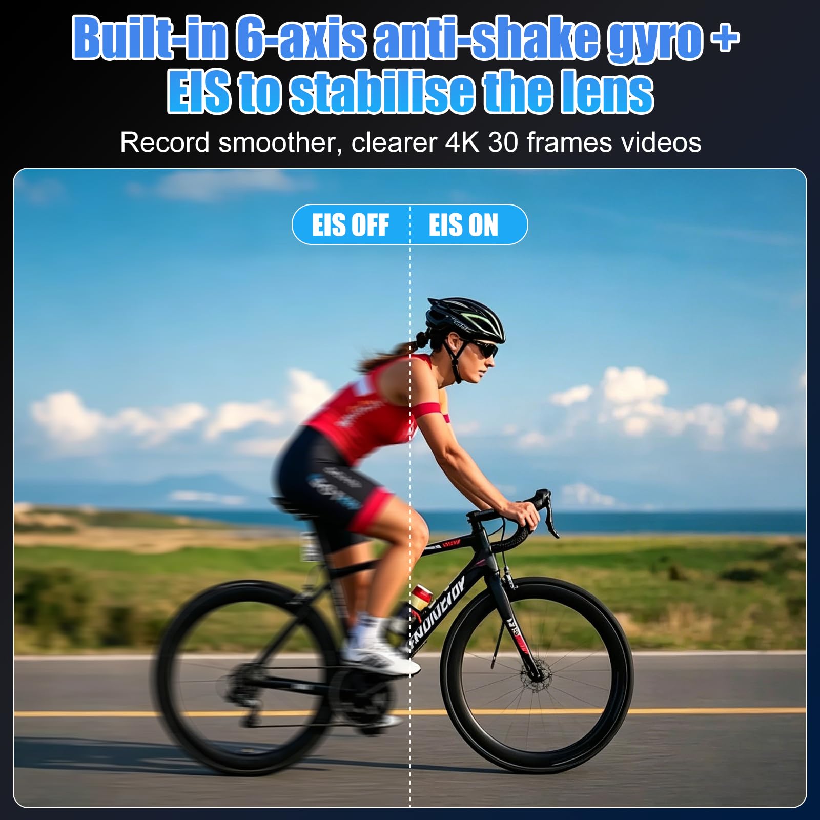 OBEST Cámara Deportiva 4K Estabilizador Mini Camara Acción WiFi Impermeable, 360 Bodycam Cámara Corporal Subacuática, Camara Casco Moto Magnético Action Camera POV para Vlog Diaria Esquí Natación