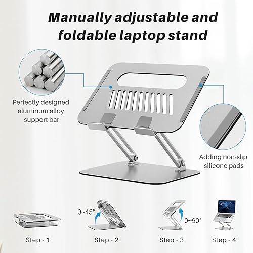 Miniatura 5 de Fccabin Paquete de soporte para laptop y soporte giratorio para portátil con base giratoria 360 grados