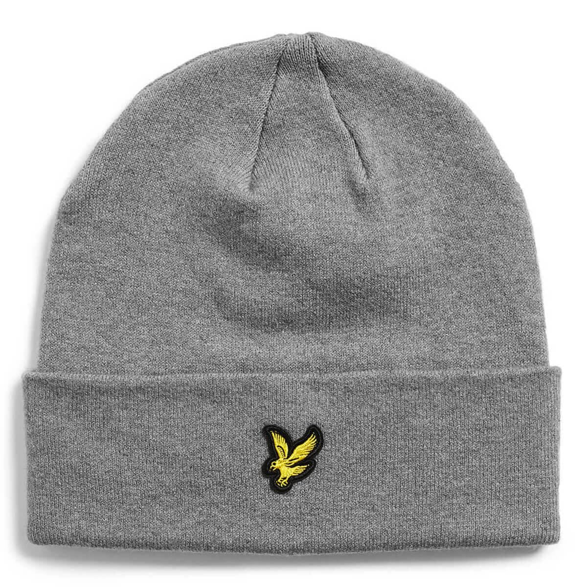 Lyle & Scott Unisex Mid Grey Marl Basic Beanie Hat - One Size