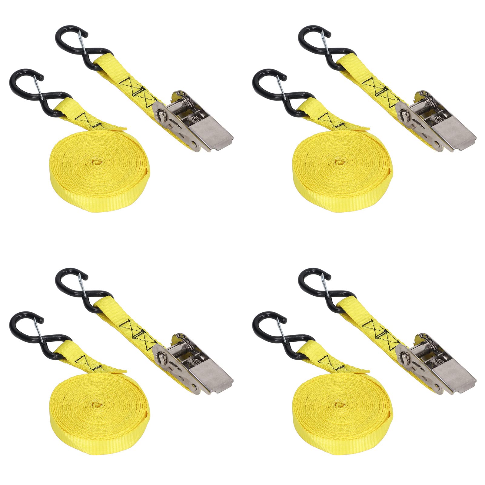 Cinghie di Ancoraggio per Carico Cinghie a Cricchetto in Poliestere 5m 16ft 800kg 1763lb con Ganci a S per Camion Rimorchio Portapacchi Moto Kayak Barche Mobili in Movimento