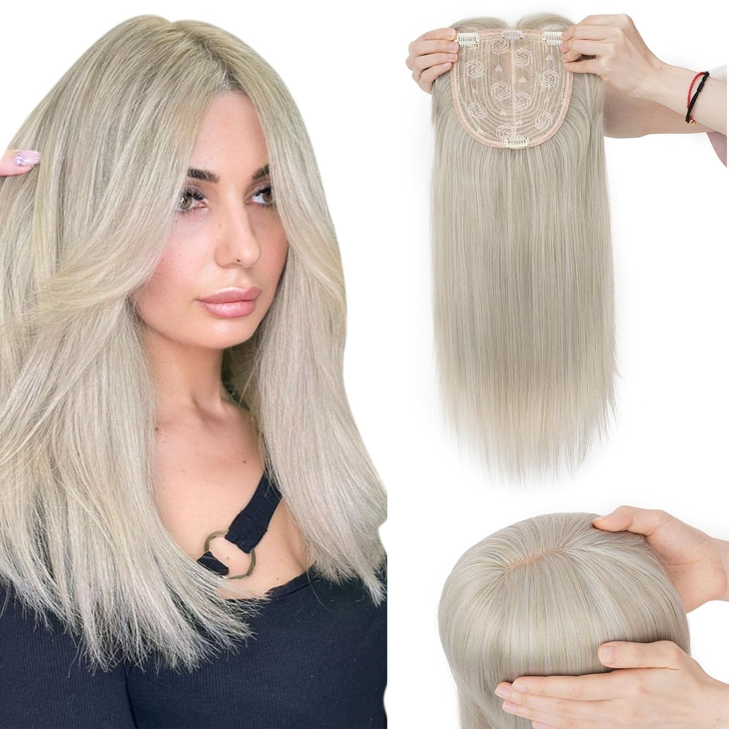 Hairro Hair Toppers with Bangs for Women Adding Hair