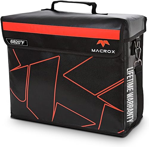 Bolsa de documentos ignífuga e impermeable con cerradura, aislamiento de 6200℉, diseño patentado de solapa cerrada, caja de almacenamiento