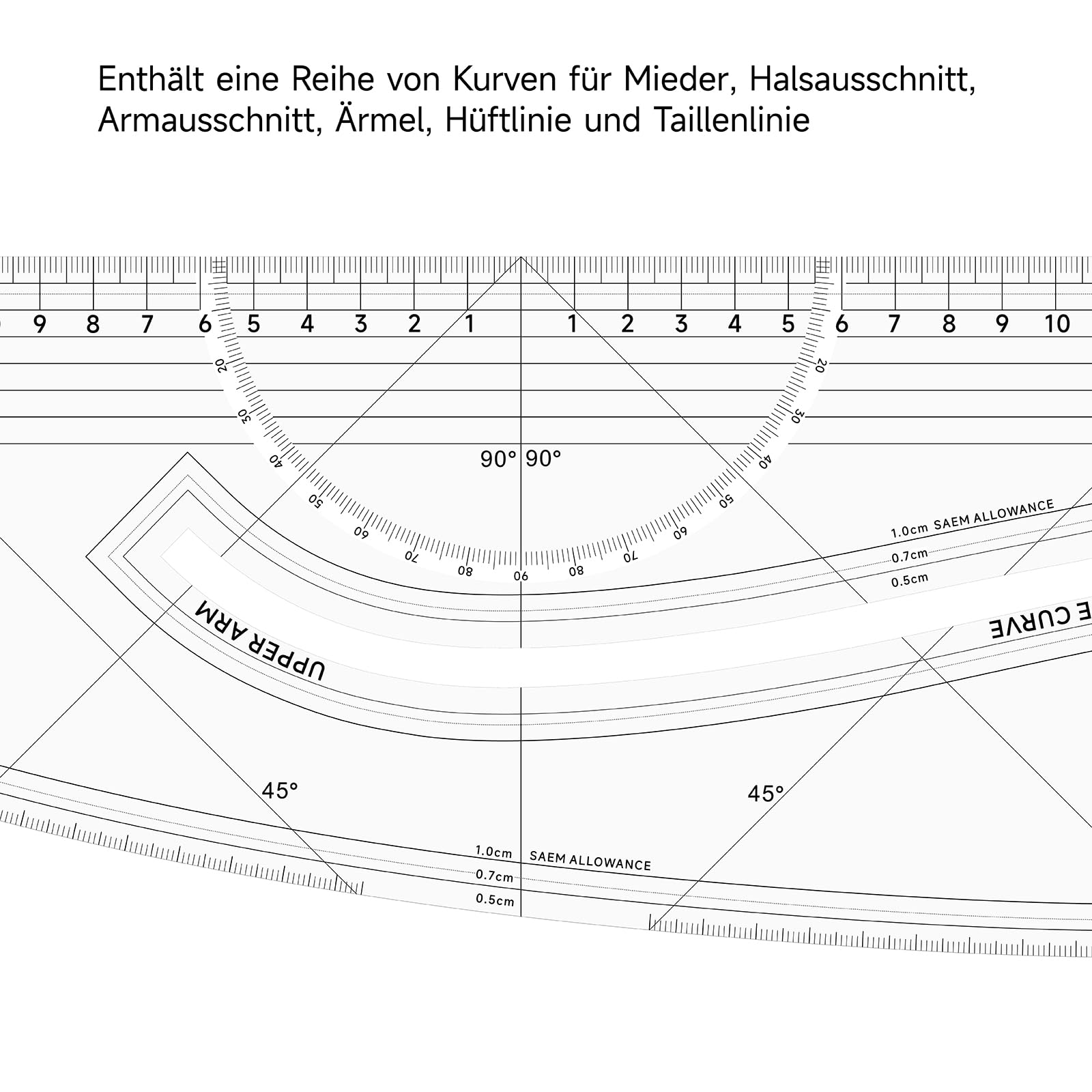 KEARING Muster - Lineal, Allzweck - Design - Lineal mit Seitenkurve