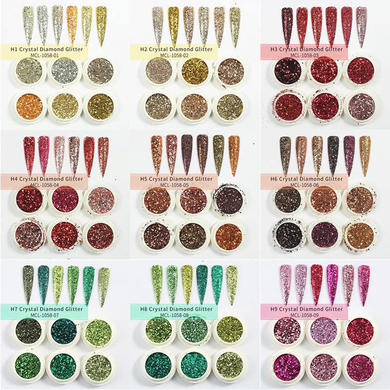 NAILWIND Nail Glitter Powder, Chrome Nail Powder, Metallic Mirror Powder, for Woman Girls,Nails Decoration,Nail Art Manicure,Nail Designs (6 Pcs Set, Gold) 1